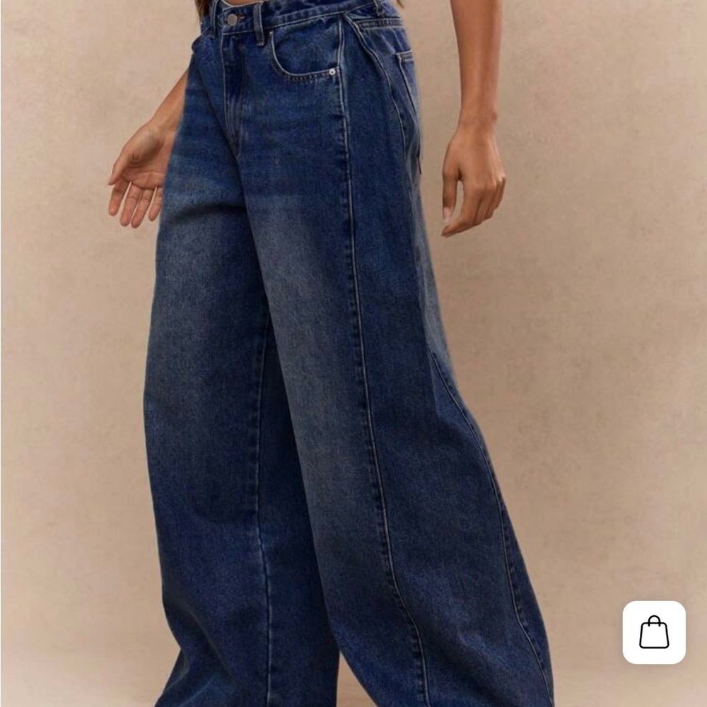 Missguided Dark Blue Flare Jeans